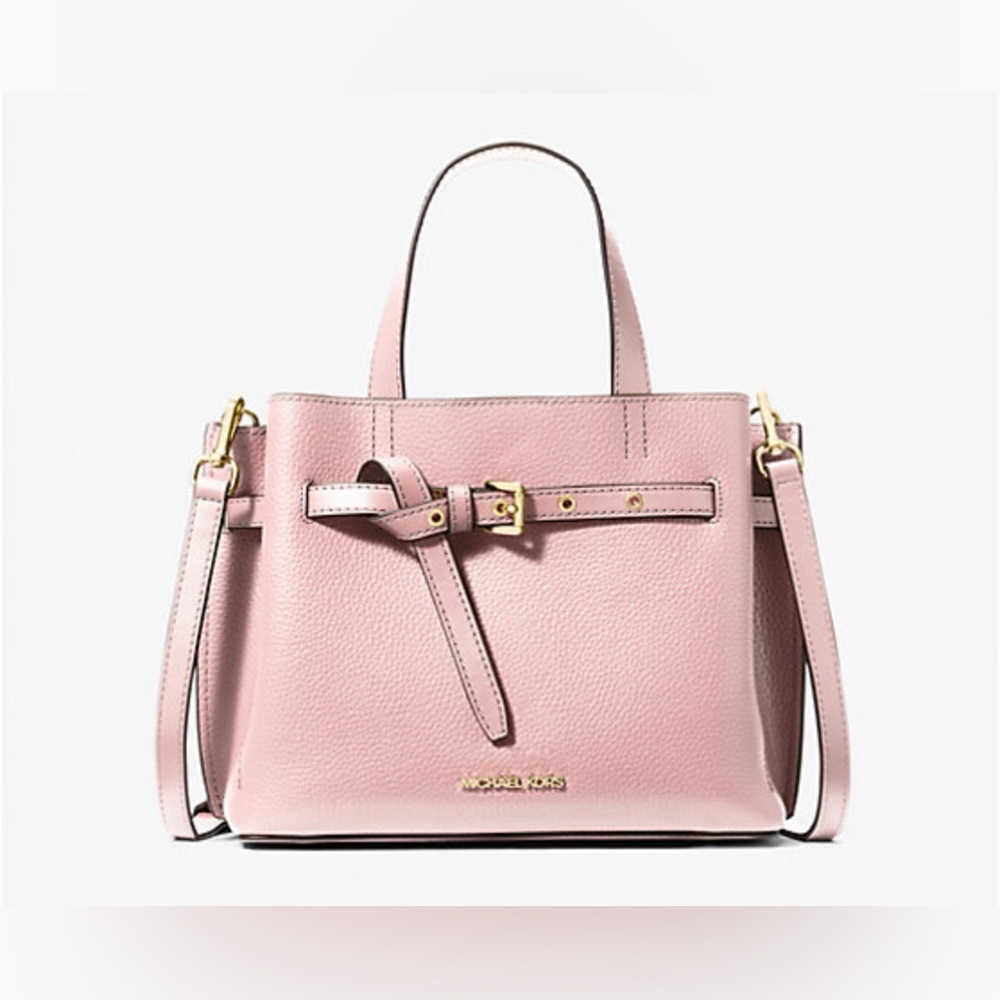 Michael Kors Pink Emilia Small Pebbled Leather Satchel